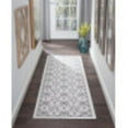 thumbnail image 1 of Transitional 2x8 Area Rug (2'3'' x 7'6'') Floral Ivory, Gray Indoor Runner Easy to Clean, 1 of 7