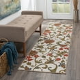 thumbnail image 1 of Transitional 2x8 Area Rug (2'3'' x 7'6'') Floral Ivory, Olive Indoor Runner Easy to Clean, 1 of 8