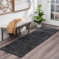 thumbnail image 1 of Bliss Rugs Transitional Solid Color 2'3'' x 7'3'' Dark Gray Polypropylene Indoor Runner Rug, 2'3'' x 7'3'', 1 of 9