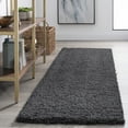 thumbnail image 1 of Transitional 2x8 Area Rug Shag Thick (2'3'' x 7'3'') Solid Dark Gray Indoor Runner Easy to Clean, 1 of 8