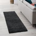 thumbnail image 1 of Transitional 2x8 Area Rug Shag Thick (2'3'' x 7'3'') Solid Dark Gray Indoor Runner Easy to Clean, 1 of 9