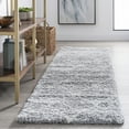 thumbnail image 1 of Transitional 2x8 Area Rug Shag Thick (2'3'' x 7'3'') Solid Silver Indoor Runner Easy to Clean, 1 of 8