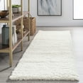 thumbnail image 1 of Transitional 2x8 Area Rug Shag Thick (2'3'' x 7'3'') Solid White Indoor Runner Easy to Clean, 1 of 8