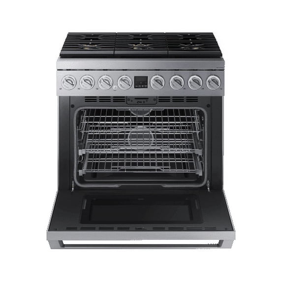 Transitional 36" Dual-fuel Range, Silver Stainless Steel, Natural G...