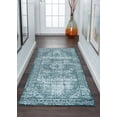 thumbnail image 1 of Transitional 3x10 Area Rug (2'7'' x 9'10'') Oriental Blue, Ecru Indoor Runner Easy to Clean, 1 of 7