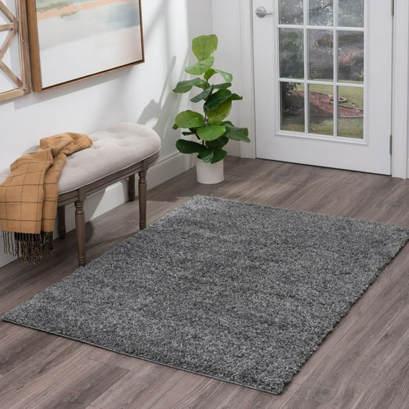 Bliss Rugs Transitional Solid Color 3'3'' x 5' Gray Polypropylene Indoor Area Rug, 3'3'' x 5'