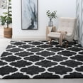 thumbnail image 1 of Transitional 4x6 Area Rug Shag Thick (4' x 5'3'') Geometric Dark Gray, White Indoor Rectangle Easy to Clean, 1 of 9