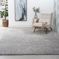 thumbnail image 1 of Jersey Shag Transitional Solid Silver Polypropylene Indoor Area Rug, 4'x6' Rectangle, 1 of 9