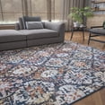 thumbnail image 1 of Transitional 5x7 Area Rug (5'3'' x 7'3'') Floral Cream, Navy Living Room Easy to Clean, 1 of 7