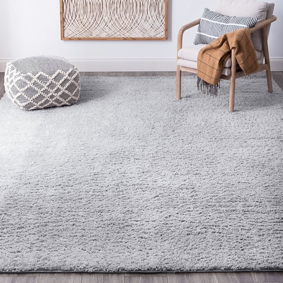 Bliss Rugs Transitional Solid Color 5'3'' x 7'3'' Silver Polypropylene Indoor Area Rug, 5'3'' x 7'3''