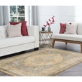 thumbnail image 1 of Transitional 5x8 Area Rug (5'3'' x 7'3'') Border Beige, Slate Blue Living Room Easy to Clean, 1 of 9