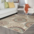 thumbnail image 1 of Transitional 5x8 Area Rug (5'3'' x 7'3'') Geometric Ivory, Beige Living Room Easy to Clean, 1 of 8