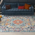 thumbnail image 1 of Transitional 5x8 Area Rug (5'3'' x 7'3'') Medallion Gray, Pink Living Room Easy to Clean, 1 of 9