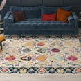 thumbnail image 1 of Transitional 5x8 Area Rug (5'3'' x 7'3'') Oriental Navy, Pink Living Room Easy to Clean, 1 of 9