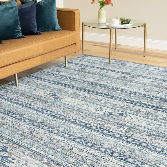 Transitional 5x8 Area Rug (5'3'' x 7'7'') Moroccan Gray, Cream Living Room Easy to Clean