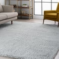 thumbnail image 1 of Transitional 5x8 Area Rug Shag Thick (5'3'' x 7'3'') Solid Silver Living Room Easy to Clean, 1 of 8