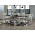 thumbnail image 1 of Transitional 6pc Dining Room Set Extendable Leaf Table Chair Bench Chalk Grey Color Wooden Fabric Home Furniture, 1 of 4
