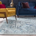 thumbnail image 1 of Transitional 8x10 Area Rug (7'10'' x 10'3'') Medallion Aqua, Gray Living Room Easy to Clean, 1 of 12