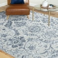 thumbnail image 1 of Transitional 9x12 Area Rug (8'10'' x 12'2'') Floral Blue, Gray Living Room Easy to Clean, 1 of 10
