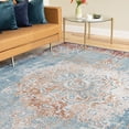 thumbnail image 1 of Transitional 9x12 Area Rug (8'10'' x 12'2'') Oriental Navy, Gold Living Room Easy to Clean, 1 of 8