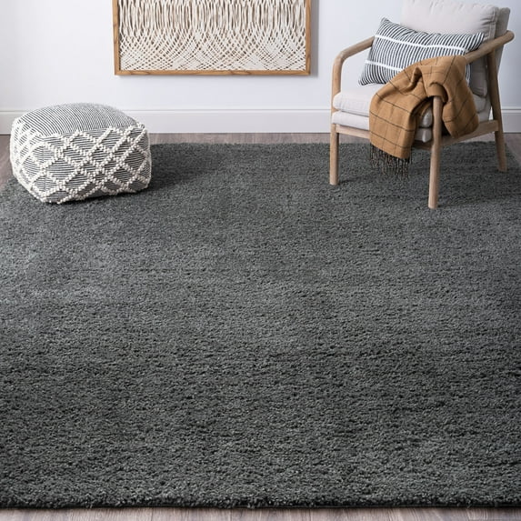 Bliss Rugs Transitional Solid Color 8'9'' x 12'2'' Gray Polypropylene Indoor Area Rug, 8'9'' x 12'2''