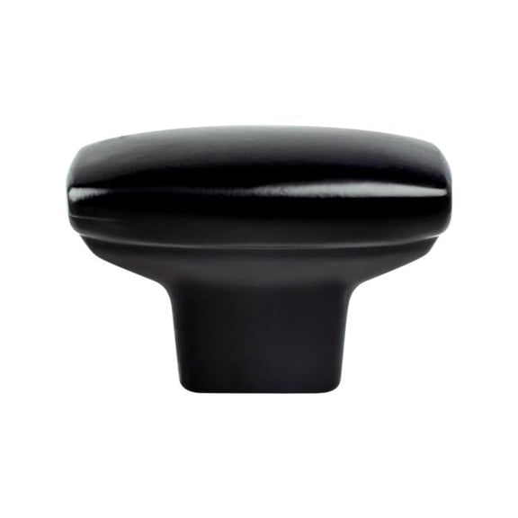 Transitional Advantage One Matte Black Rounded Rectangle Knob