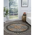 thumbnail image 1 of Transitional Area Rug (5'3'' Round) Animal Multi-Color Indoor Round Easy to Clean, 1 of 6
