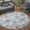 thumbnail image 1 of Transitional Area Rug (5'3'' Round) Floral Cream Indoor Round Easy to Clean, 1 of 5