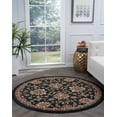 thumbnail image 1 of Transitional Area Rug (5'3'' Round) Oriental Black, Brown Indoor Round Easy to Clean, 1 of 6