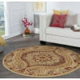 thumbnail image 1 of Transitional Area Rug (5'3'' Round) Paisley Ivory, Red Indoor Round Easy to Clean, 1 of 6