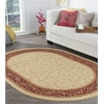 thumbnail image 1 of Transitional Area Rug (5'3'' x 7'3'' Oval) Oriental Beige, Red Living Room Easy to Clean, 1 of 6