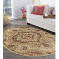 thumbnail image 1 of Transitional Area Rug (5'3'' x 7'3'' Oval) Paisley Ivory, Red Living Room Easy to Clean, 1 of 6