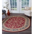thumbnail image 1 of Transitional Area Rug (6'7'' x 9'6'' Oval) Border Red, Beige Living Room Easy to Clean, 1 of 5