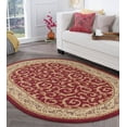 thumbnail image 1 of Transitional Area Rug (6'7'' x 9'6'' Oval) Oriental Red, Beige Living Room Easy to Clean, 1 of 6