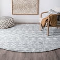 thumbnail image 1 of Bliss Rugs Transitional Geometric 7'10'' Round Silver and White Polypropylene Indoor Area Rug, 7'10'' Round, 1 of 8
