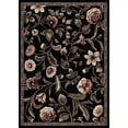 thumbnail image 1 of Transitional  Area Rug Tropical Black Floral Leaves Vines Bordered Rug - Actual 5' 2" x 7' 2", 1 of 5