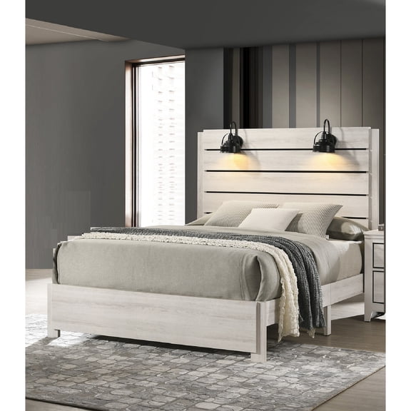 Transitional Bedroom King Bed With Slats And Bin Pulls - Versatile Appeal Support Legs Stable Foundation