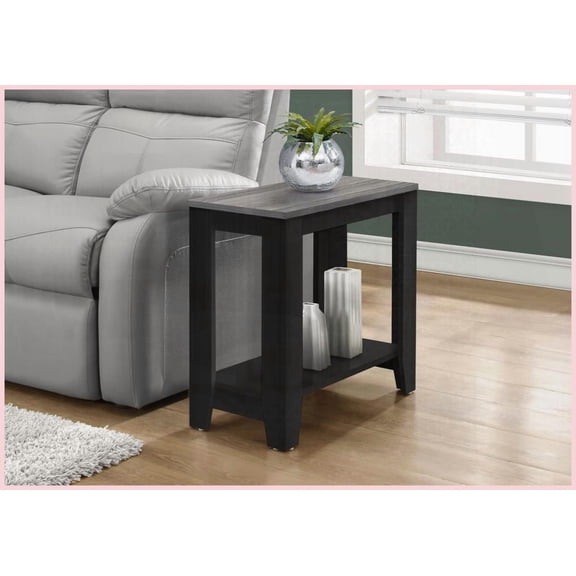 Transitional Black & Grey Laminate Coffee Table - Space-Saving Two-Tier for Living Room, Bedroom