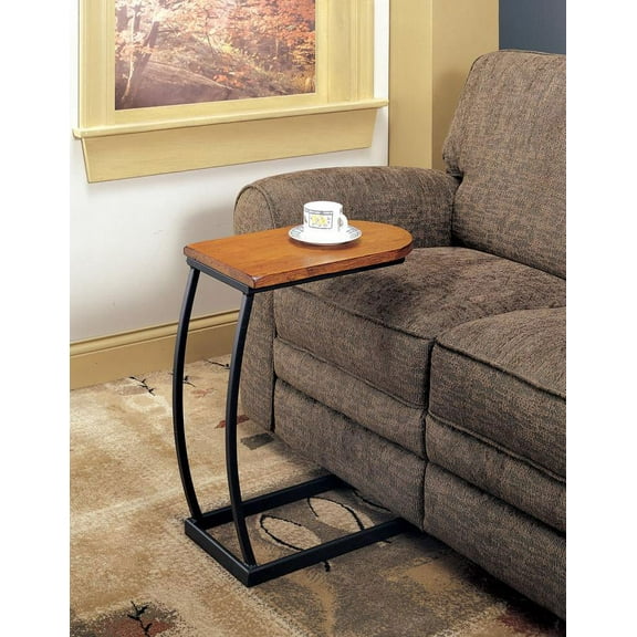 Transitional Brown and Black Accent Table