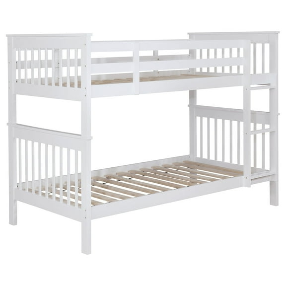 Transitional Bunk Bed With White Finish 460244