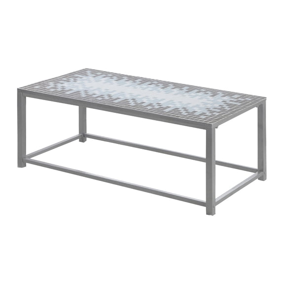 Transitional Coffee Table with Blue Tile / Aids Living Room Decor