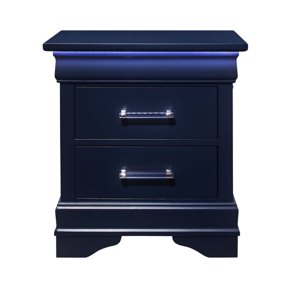Transitional Design / Bedside Storage / Blue Nightstand