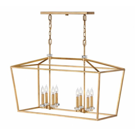 Transitional Eight Light Chandelier-Distressed Brass Finish Bailey Street Home 81-Bel-3335750