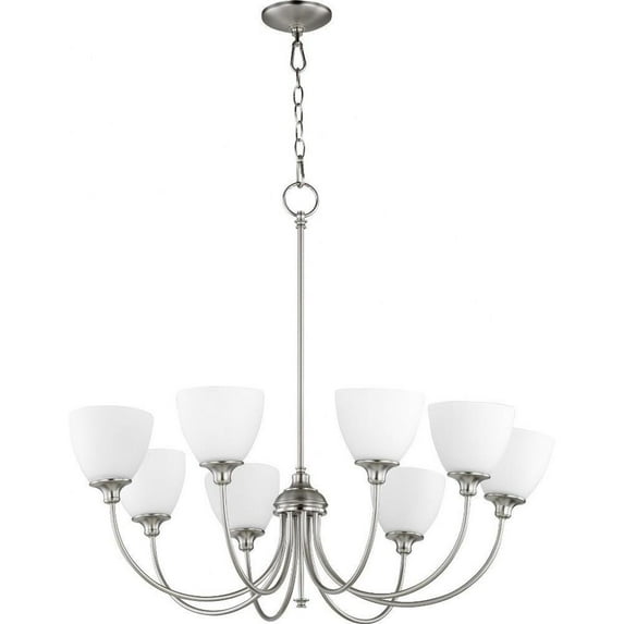 Transitional Eight Light Chandelier-Satin Nickel Finish Bailey Street Home 183-Bel-2534927