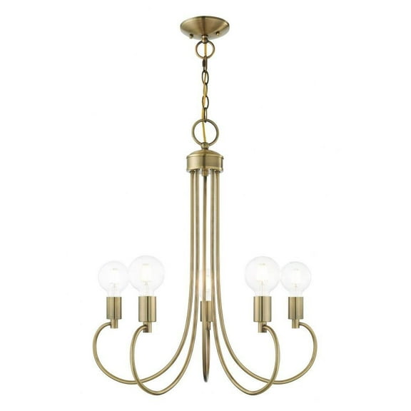 Transitional Five Light Chandelier-Antique Brass Finish Bailey Street Home 218-Bel-4188478