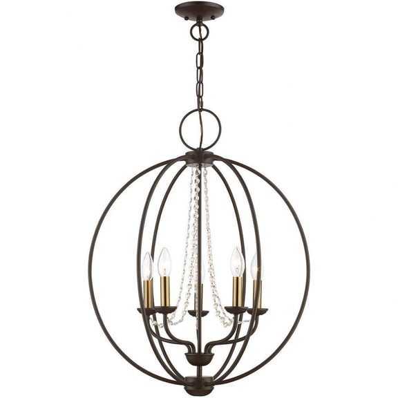 Transitional Five Light Chandelier-Bronze/Antique Brass Finish Bailey Street Home 218-Bel-4828641