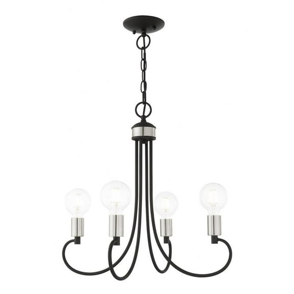 Transitional Four Light Chandelier-Black Finish Bailey Street Home 218-Bel-4188485