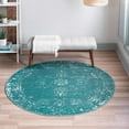 thumbnail image 1 of Transitional Fredo Collection Area Rug 7' Round - Turquoise, 1 of 5