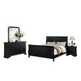 thumbnail image 1 of Transitional Gorgeous Bedroom Furniture Black Twin Size bed Dresser Mirror Nightstand 4pc Set Curved Panel Sleigh Bed HB FB, 1 of 10