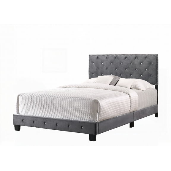 Transitional Gray King Bed - Dimensions 48"H x 80"W x 83"D For Comfort with Assembly Needed Sturdy Build for Durability Transitional Fits All Decor Themes Gray Finish Enhances Bedroom Aesthetics